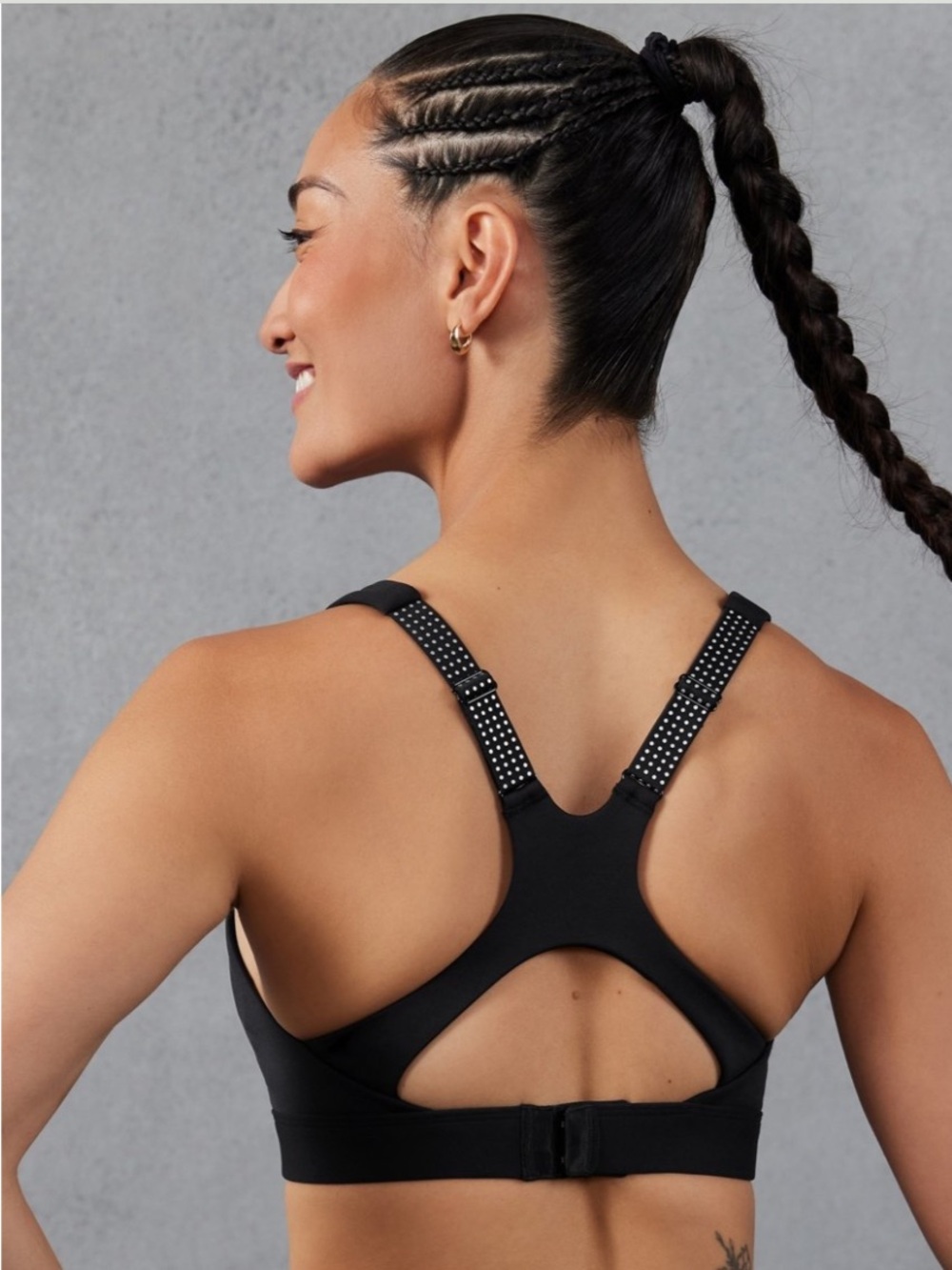 Fabletics Full-Sprint High Impact Sports Bra black activewear Small S gym yoga
